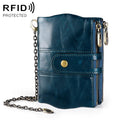 LT3539 Cowhide Leather Zipper Buckle Anti-magnetic RFID Wallet Clutch Bag for Men, with Card Slots & Shoulder Strap, LT3539 Shoulder Strap Blue, LT3539 Strap Red, LT3539 Yellowish-brown