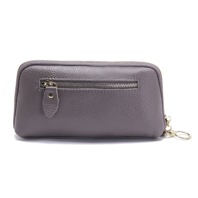 2-Folding Square Genuine Leather Handbag