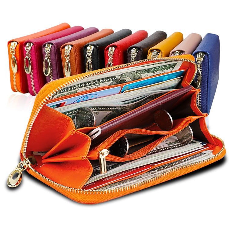 906 Antimagnetic RFID Litchi Texture Women Large Capacity Hand Wallet Purse Phone Bag with Card Slots