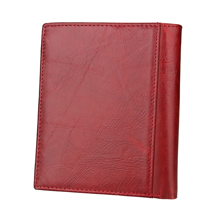 8235 Antimagnetic RFID Multi-function Crazy Horse Texture Leather Wallet Passport Bag