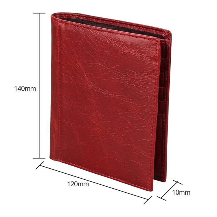8235 Antimagnetic RFID Multi-function Crazy Horse Texture Leather Wallet Passport Bag