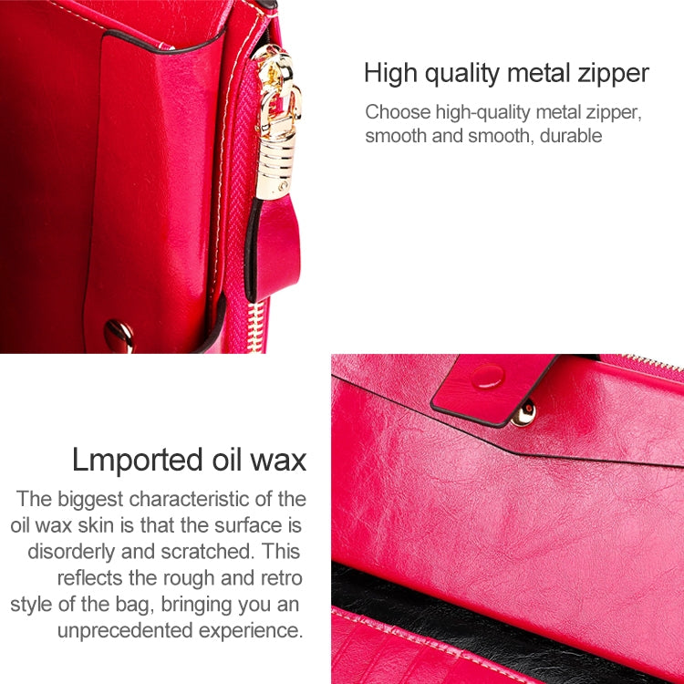 8236 Antimagnetic RFID Multi-function Oil Wax Leather Lady Wallet Large-capacity Purse