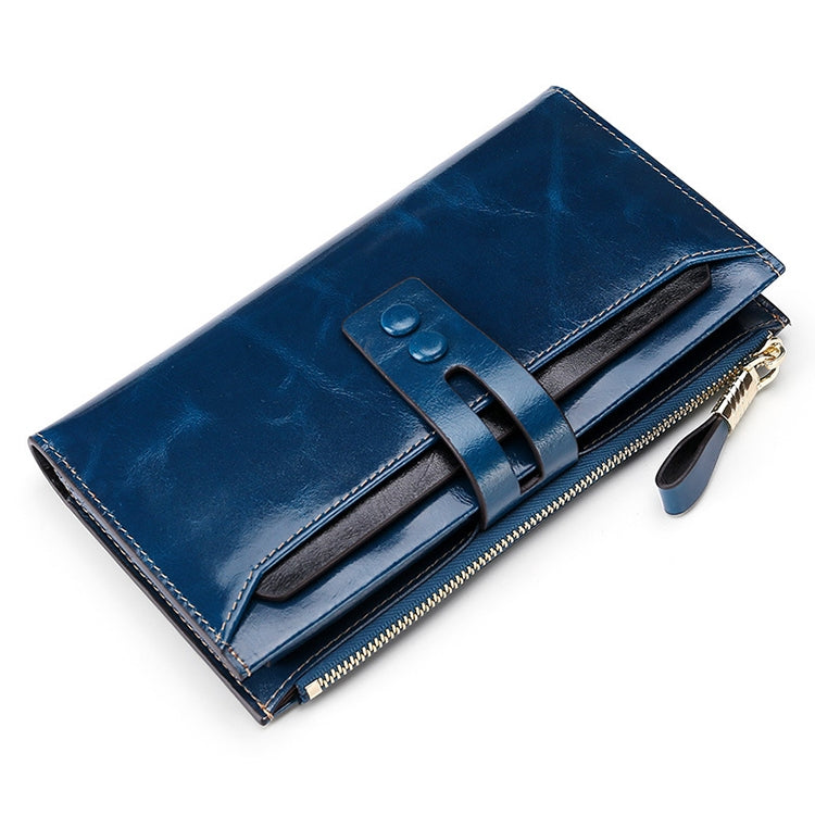8239 Antimagnetic RFID Multi-function Leather Lady Wallet Large-capacity Purse with Detachable Card Holder (Rose Purple)