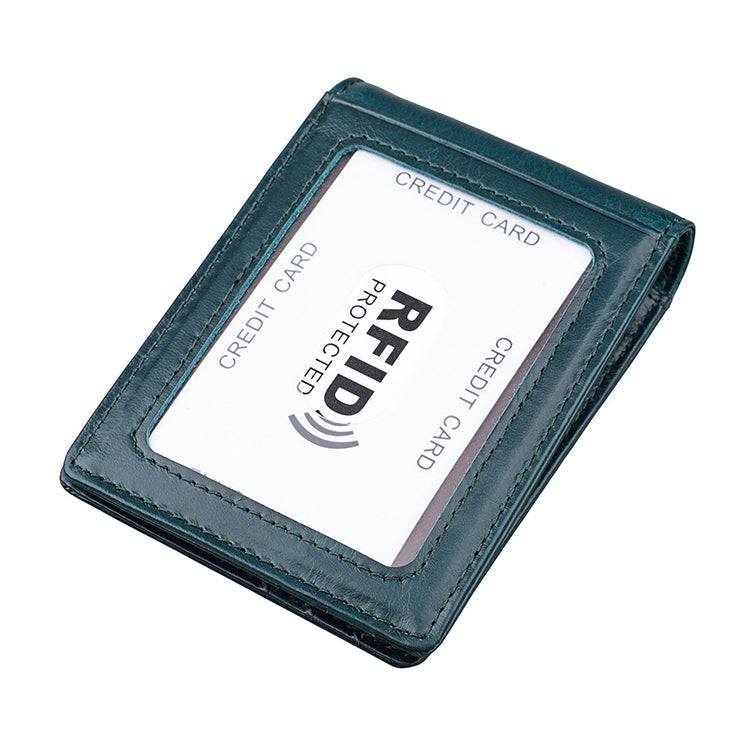 9037 Antimagnetic RFID Crazy Horse Texture Leather Wallet Billfold for Men and Women