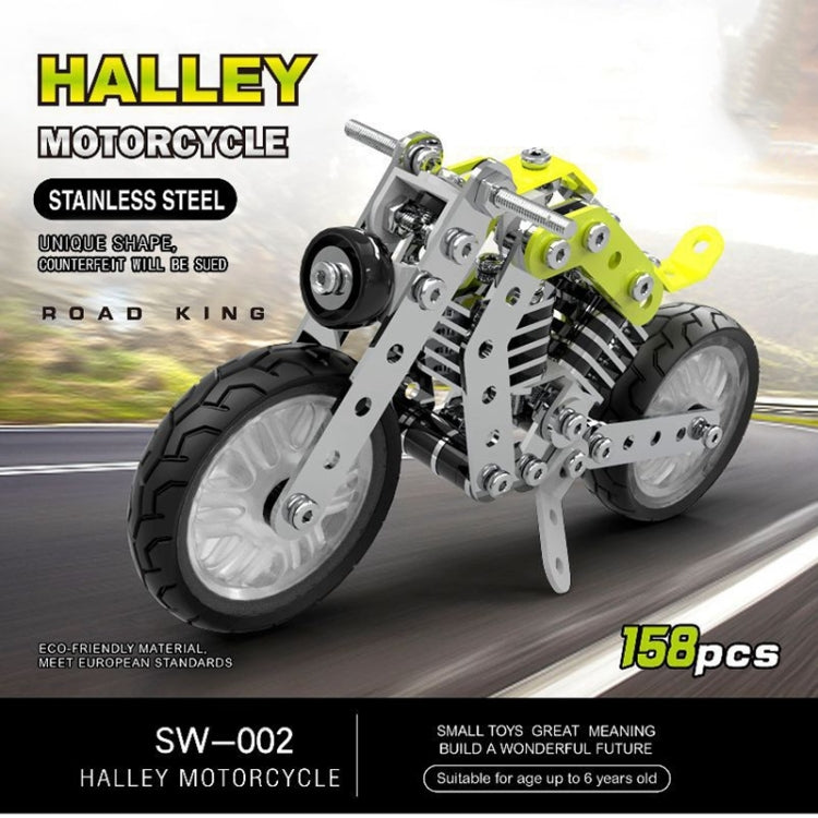 MoFun SW-002 158 PCS DIY Stainless Steel Halley Motorcycle Assembling Blocks, SW-002 Halley Motorcycle