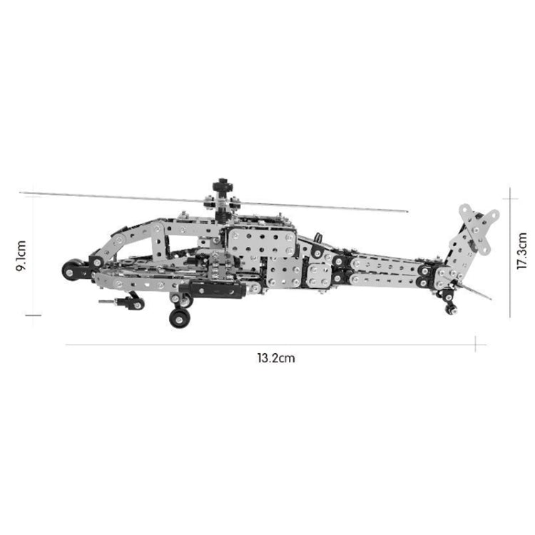 MoFun SW-021 DIY Stainless Steel AH-64 Helicopter Gunship Assembling Blocks, SW-021 AH-64 Helicopter Gunship