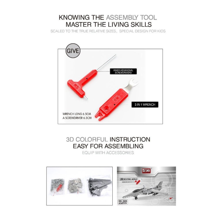 MoFun SW-022 DIY Stainless Steel Bombing Plane Assembling Blocks, SW-022 Bombing Plane