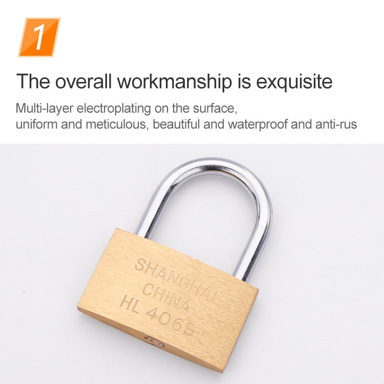 Copper Padlock Small Lock, Style: Short Lock Beam, 20mm Not Open, Short, 20mm Not Open