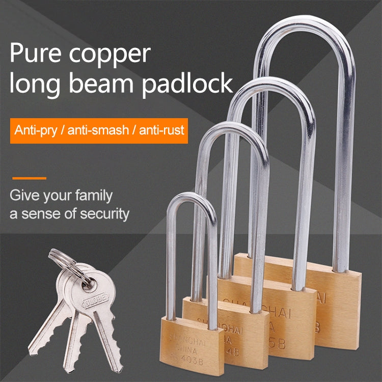 Copper Padlock Small Lock, Style: Long Lock Beam, 50mm Open, Long, 50mm Open