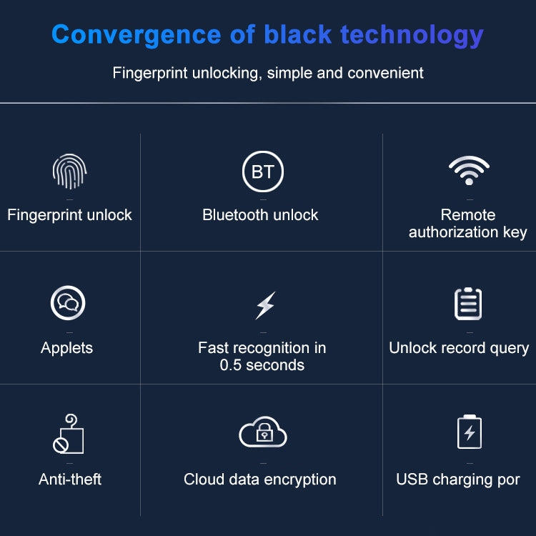 T21FB Micro USB Charging Zinc Alloy Smart Fingerprint + Bluetooth Single Open Drawer Lock File Cabinet Lock, Single Open Fingerprint + Bluetooth