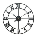 45cm Retro Living Room Iron Round Roman Numeral Mute Decorative Wall Clock, 45cm