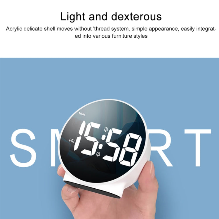 8816 LED Mirror Round Dual-purpose Alarm Clock, 8816(Black), 8816(White)