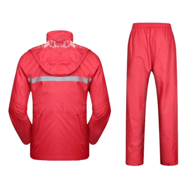 Durable Reflective Motorcycle Split Raincoat Pants Riding Bicycle Electric Bike Windproof Waterproof Rain Wear for Adult, Size: L(Red), Size: L