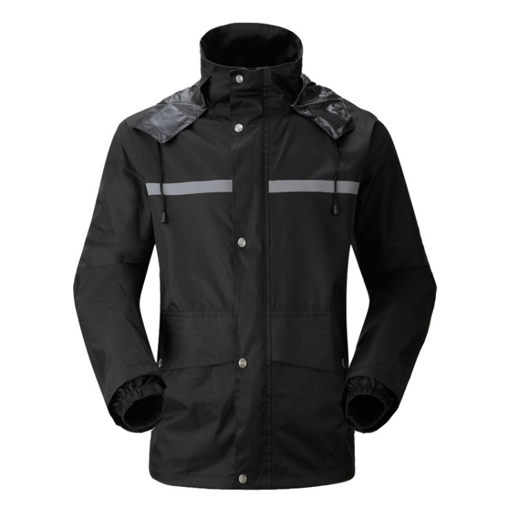 Durable Reflective Motorcycle Split Raincoat Pants Riding Bicycle Electric Bike Windproof Waterproof Rain Wear for Adult, Size: L(Black), Size: L
