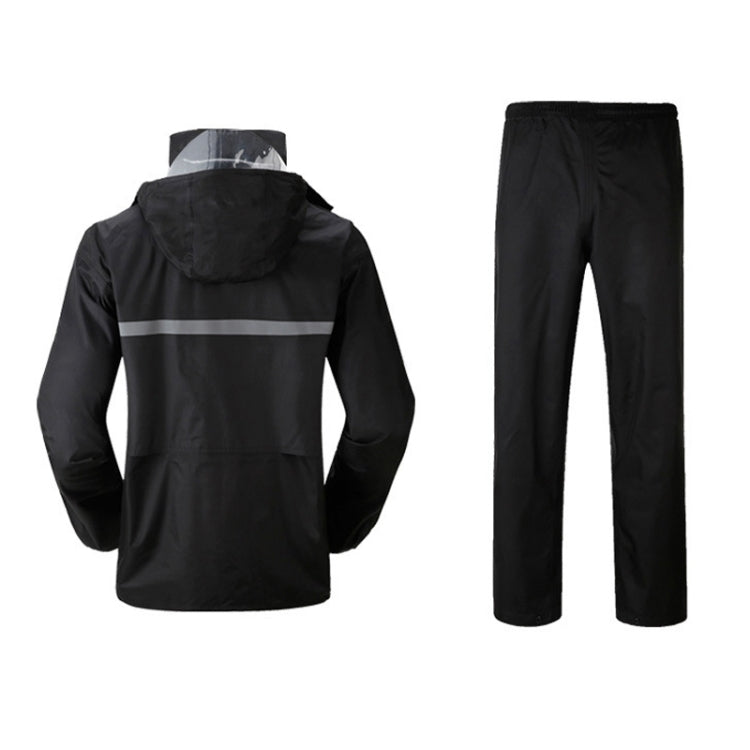 Durable Reflective Motorcycle Split Raincoat Pants Riding Bicycle Electric Bike Windproof Waterproof Rain Wear for Adult, Size: L(Black), Size: L