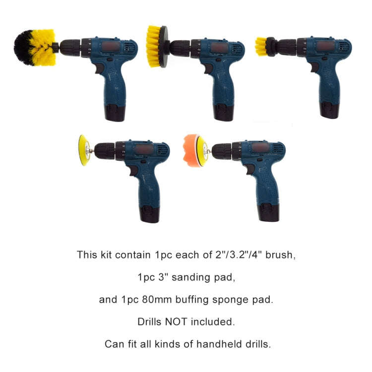12 in 1 Floor Wall Window Glass Cleaning Descaling Electric Drill Brush Head Set, Random Color Delivery, 12 in 1, Random Color Delivery