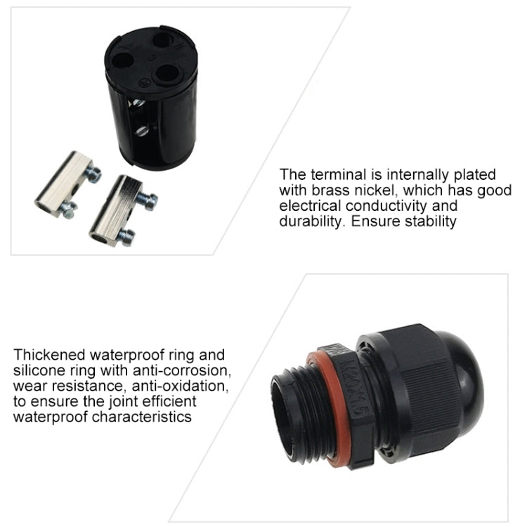 XYS20 IP68 Waterproof 3 Pin Straight Cable Connector, XYS20