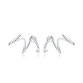 S925 Sterling Silver Simple Style Lines Women Earrings, Lines
