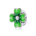 S925 Sterling Silver Lucky Clover Beads DIY Bracelet Necklace Accessories, Lucky Clover