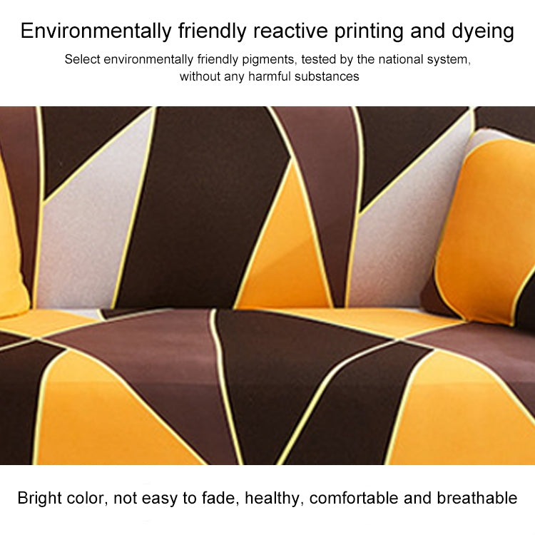 Double Seat Full Coverage Elastic Non-slip Sofa Cover, Geometric Orange, Geometric Blue, Geometric Green, Rubik Cube Purple, Golden Triangle, Charm, Beautiful, Fashion Black, Fashion Grey, Fashion Bean Paste, Flowers Bloom, Orchid, Classic Elements    ...