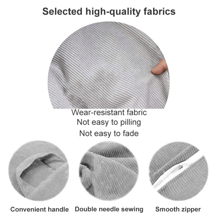 Corduroy Lazy Bean Bag Chair Sofa Cover, 70x80cm, 85x110cm, 100x120cm