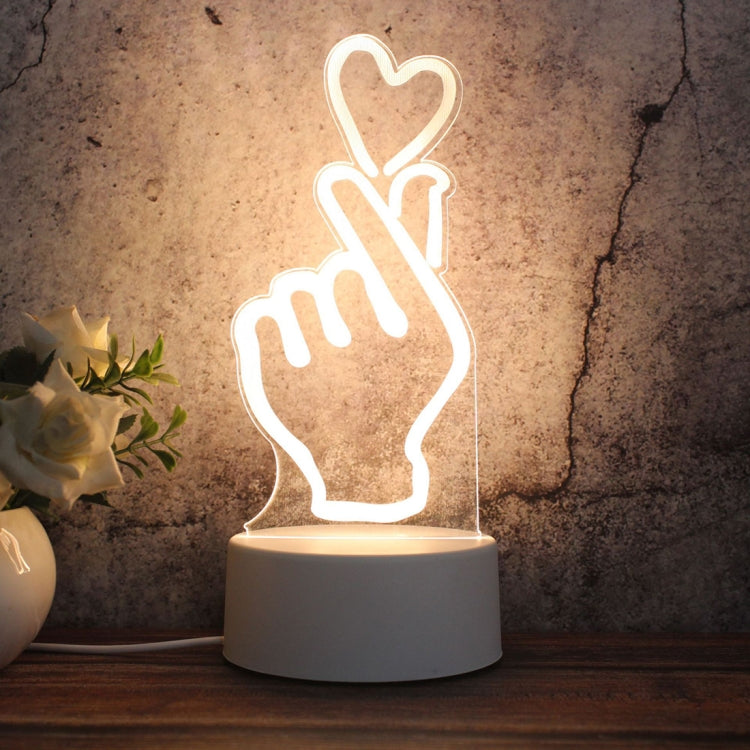 White Base Creative 3D Tricolor LED Decorative Night Light, Button USB Version, Cat, Iorn Tower, I Love You, Owl, Jellyfish, Love Balloon Bear, Castle in the Sky, Have You All the Way, Love Bear, Deer, Geometric Horse, Castle, Pig, Heart, Love Balloon ...