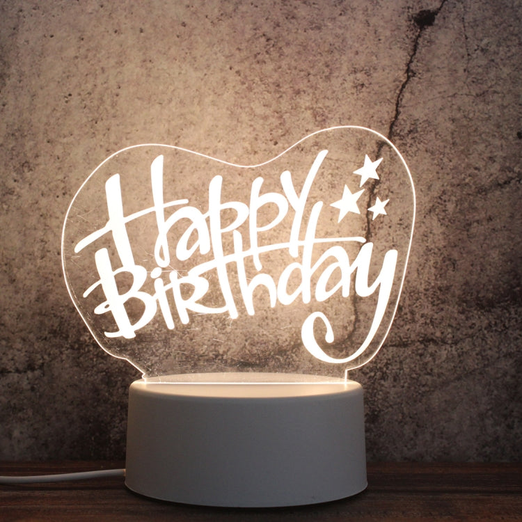 White Base Creative 3D Tricolor LED Decorative Night Light, Button USB Version, Cat, Iorn Tower, I Love You, Owl, Jellyfish, Love Balloon Bear, Castle in the Sky, Have You All the Way, Love Bear, Deer, Geometric Horse, Castle, Pig, Heart, Love Balloon ...