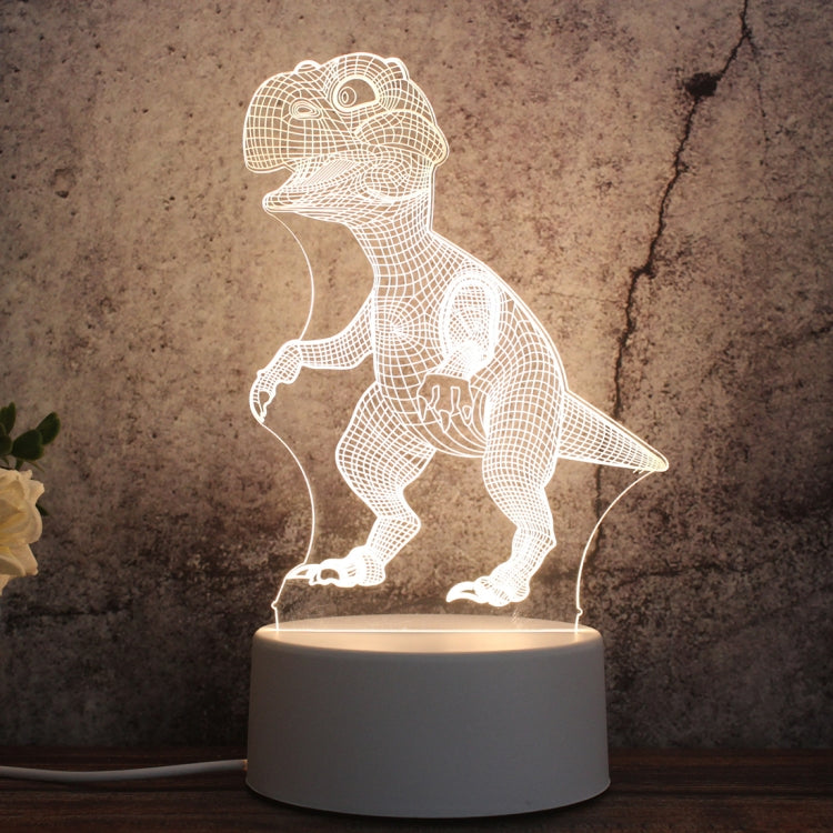 White Base Creative 3D Tricolor LED Decorative Night Light, Button Plug Version, Cat, Iorn Tower, I Love You, Plain Sailing, Owl, Jellyfish, Love Balloon Bear, Castle in the Sky, Have You All the Way, Love Bear, Deer, Geometric Horse, Castle, Pig, Hear...