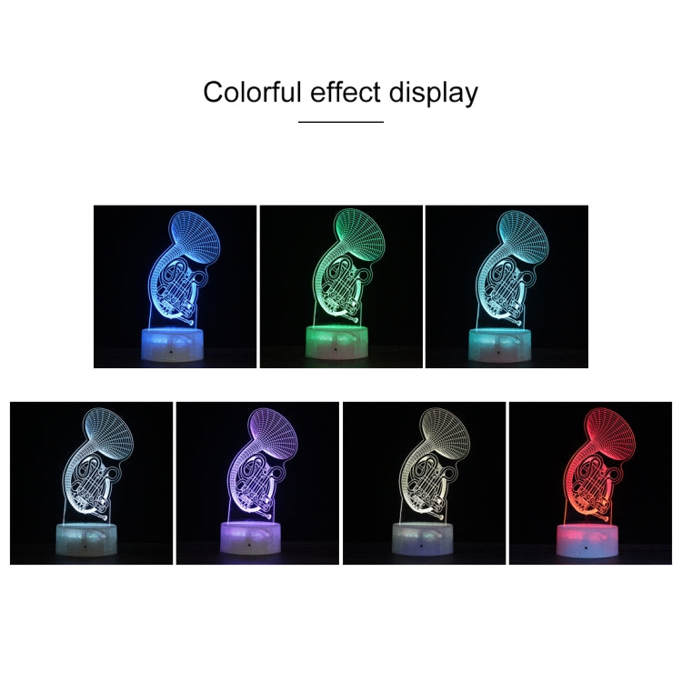 Crack Base Musical Instrument Series Creative 3D Colorful LED Decorative Night Light, Remote Control Version, YQ01, YQ02, YQ03