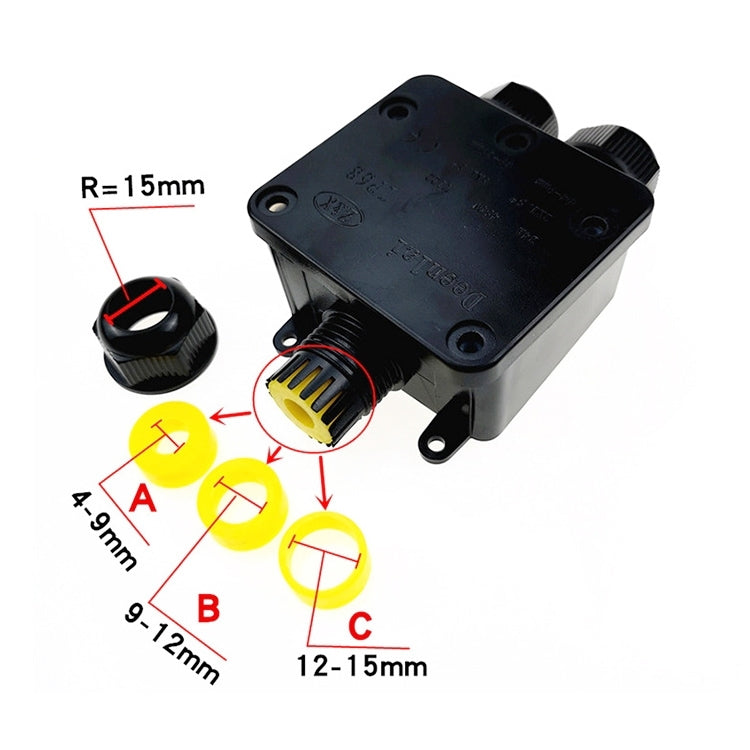 G712 IP68 Waterproof Junction box with Terminal, 5-9mm, 9-12mm, 12-15mm