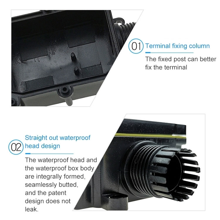 G712 IP68 Waterproof Junction box with Terminal, 5-9mm, 9-12mm, 12-15mm