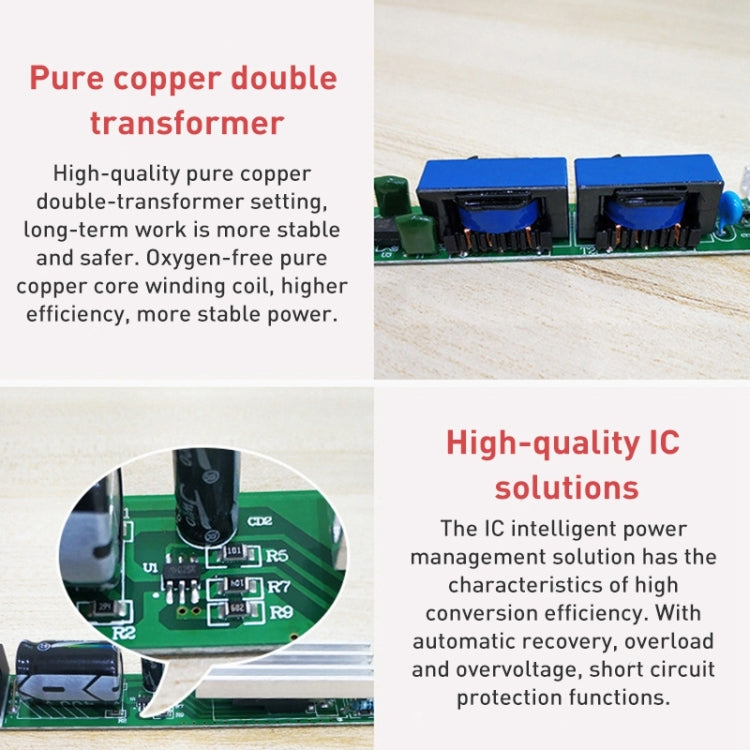 LED Long Strip Switching Power Supply, DC12V 1.5A 18W, DC12V 2A 24W, DC24V 1A 24W, DC12V 3A 36W, DC24V 1.5A 36W, DC12V 4A 48W, DC24V 2A 48W, DC12V 5A 60W, DC24V 2.5A 60W, DC12V 6A 72W, DC24V 3A 72W