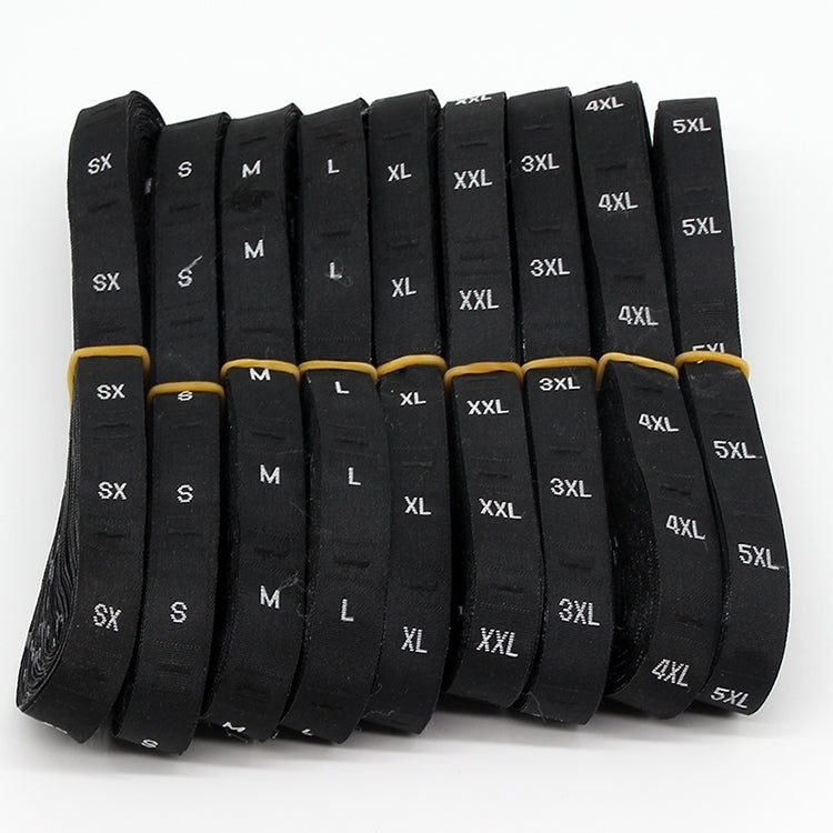 3.2 x 1.2cm Size Labels Polyester Cloth Clothing Label 1 Roll (about 380 PCs), XS, S, M, L, XL, XXL, XXXL, XXXXL, XXXXXL