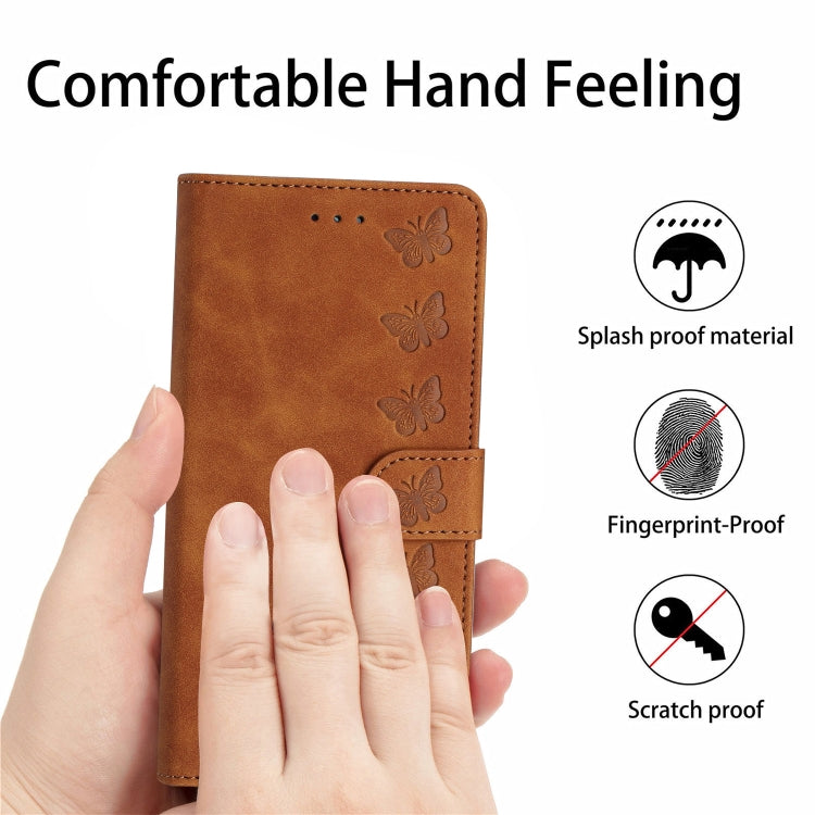 Seven Butterflies Embossed Leather Phone Case, For iPhone 16, For iPhone 15 Pro Max, For iPhone 15 Pro, For iPhone 15 Plus, For iPhone 15, For iPhone 14 Plus, For iPhone 14, For iPhone 14 Pro
