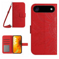 Skin Feel Sun Flower Embossed Flip Leather Phone Case with Lanyard, For iPhone Air, For iPhone 16 Pro Max, For iPhone 16 Pro, For iPhone 16 Plus