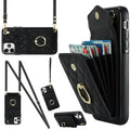 Rhombic Texture Card Bag Phone Case with Long Lanyard, For iPhone 11 Pro Max, For iPhone 11, For iPhone 11 Pro, For iPhone XR, For iPhone XS Max