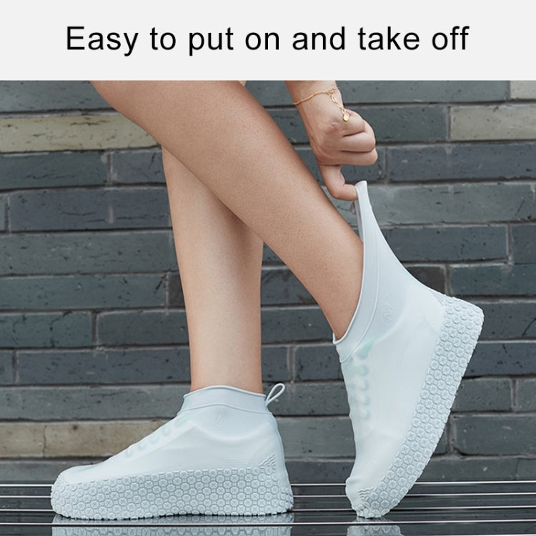 Silicone Non-slip Thickened Wear-resistant Waterproof Shoe Boots Cover, S, M, L