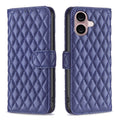 Diamond Lattice Wallet Flip Leather Phone Case, For iPhone 16, For iPhone 15 Pro Max, For iPhone 15 Pro, For iPhone 15 Plus, For iPhone 15