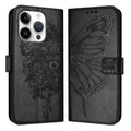 Embossed Butterfly Leather Phone Case, For iPhone 16 Pro, For iPhone 16 Plus, For iPhone 16, For iPhone 15 Pro Max, For iPhone 15 Pro, For iPhone 15 Plus