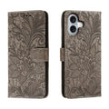 Lace Flower Embossing Flip Leather Phone Case, For iPhone 16, For iPhone 15 Pro Max, For iPhone 15 Pro, For iPhone 15 Plus, For iPhone 15