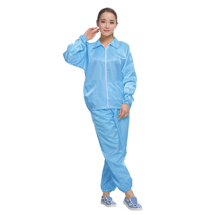 Anti Static Split Lapel Dustless Clothing Food Protection Stripe Clean Clothes, S, M, L, XL, XXL, XXXL, XXXXL, XXXXXL
