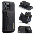 DG.MING M2 Series 3-Fold Card Bag Wallet Leather Phone Case, For iPhone 15 Pro Max, For iPhone 15 Pro, For iPhone 15 Plus, For iPhone 15