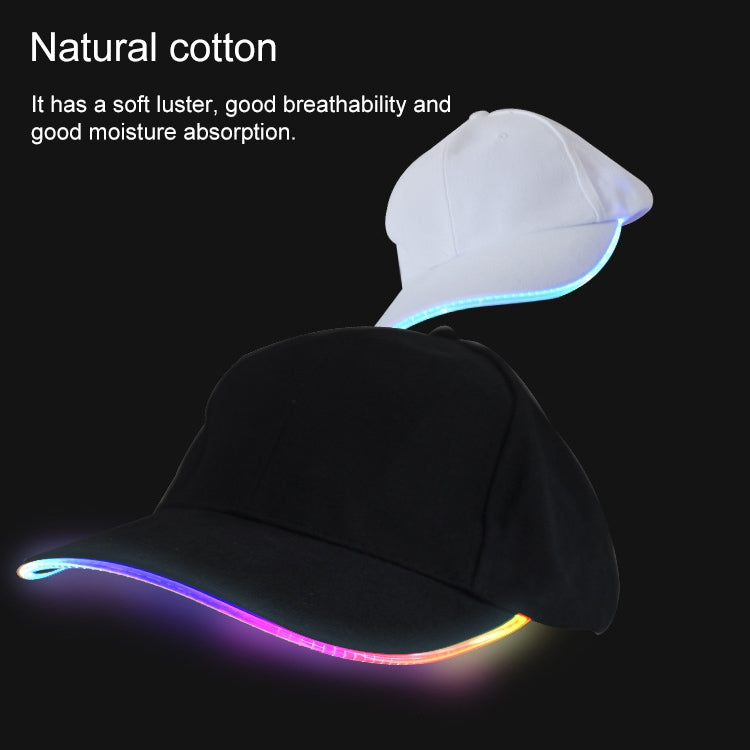 LED Luminous Baseball Cap Male Outdoor Fluorescent Sunhat, Style: Battery, Black Hat Red Light, Black Hat Orange Light, Black  Hat Yellow Light, Black Hat Green Light, Black Hat Pink Light, White Hat Red Light, White Hat Orange Light                   ...