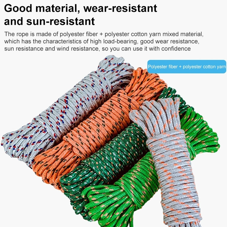 Outdoor Thick Nylon Rope for Hanging Clothes, Random Color, 5m, 20m
