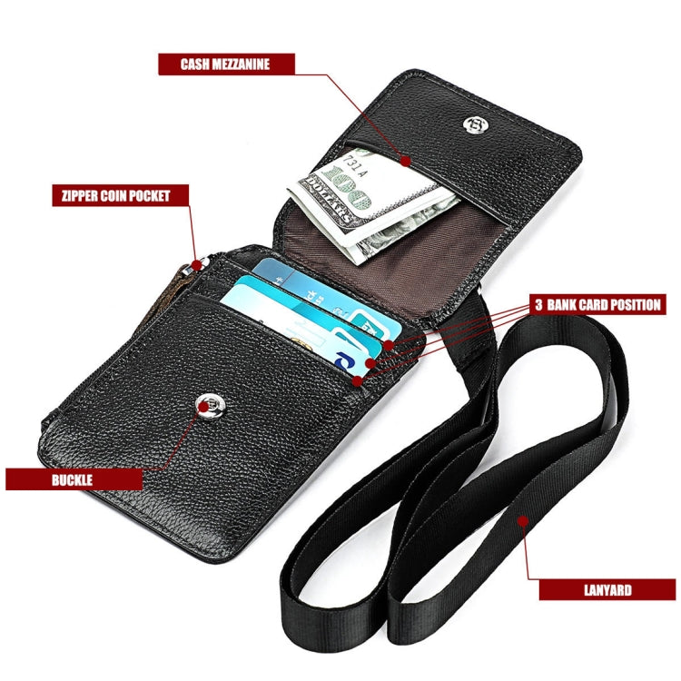 KB172 Antimagnetic RFID Leather Card Holder Office Work Certificate Case Chest Card, KB172