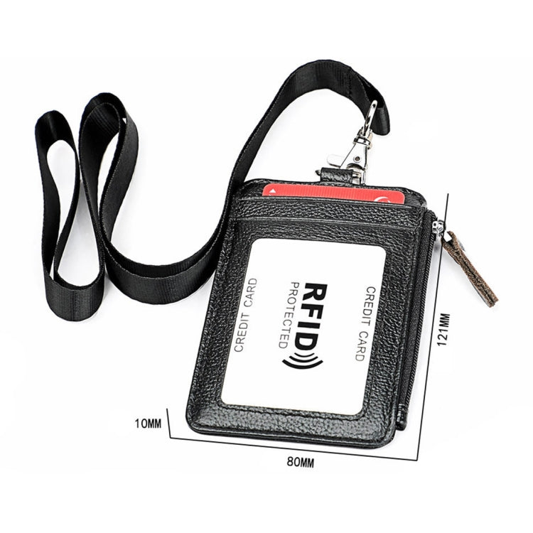 KB172 Antimagnetic RFID Leather Card Holder Office Work Certificate Case Chest Card, KB172
