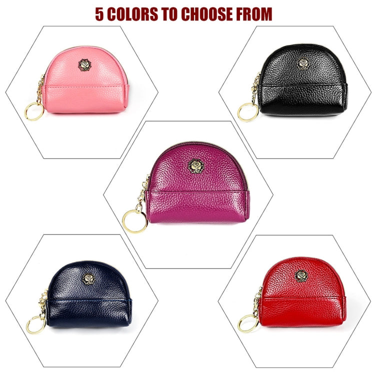 2027 Lady Leather Zipper Wallet Purse Double-pocket Little Shell Bag