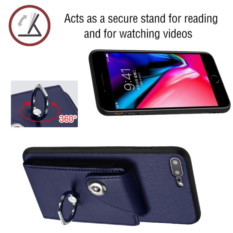 Organ Card Bag Ring Holder Phone Case, For iPhone 8 Plus / 7 Plus