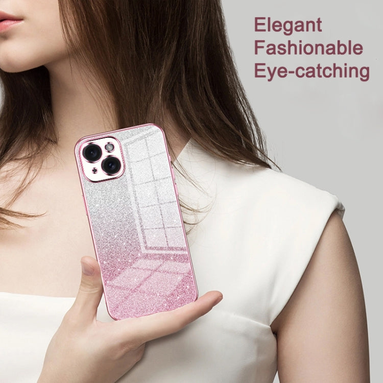 Gradient Glitter Powder Electroplated Phone Case, For iPhone 15, For iPhone 14 Plus, For iPhone 14, For iPhone 14 Pro, For iPhone 14 Pro Max, For iPhone SE 2022 / 2020 / 8 / 7