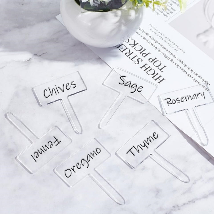24pcs / Box Acrylic Plant Label Nameplate Potted Plant Sign Holder, Plant Label Nameplate